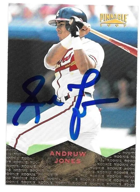 Andruw Jones Signed 1997 Pinnacle Baseball Card - Atlanta Braves