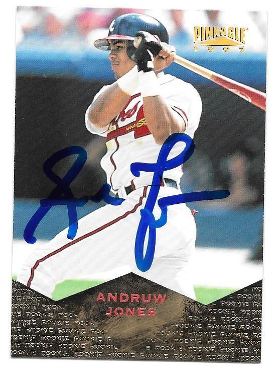 Andruw Jones Signed 1997 Pinnacle Baseball Card - Atlanta Braves - PastPros