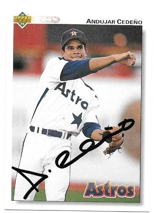 Andujar Cedeno Signed 1992 Upper Deck Baseball Card - Houston Astros