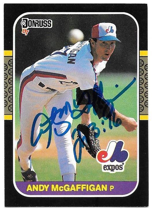 Andy McGaffigan Signed 1987 Donruss Baseball Card - Montreal Expos - PastPros