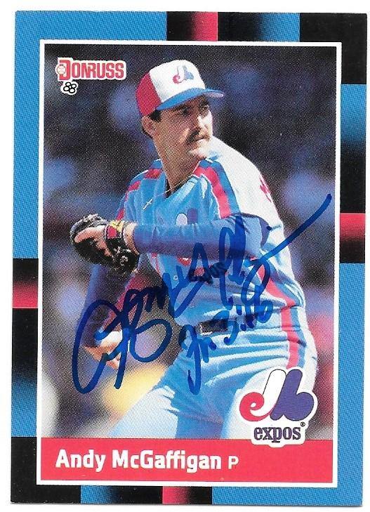 Andy McGaffigan Signed 1988 Donruss Baseball Card - Montreal Expos - PastPros