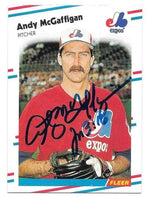 Andy McGaffigan Signed 1988 Fleer Baseball Card - Montreal Expos