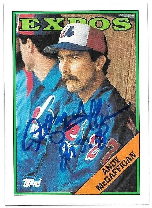 Andy McGaffigan Signed 1988 Topps Baseball Card - Montreal Expos
