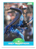 Andy McGaffigan Signed 1989 Score Baseball Card - Montreal Expos