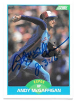Andy McGaffigan Signed 1989 Score Baseball Card - Montreal Expos - PastPros