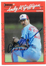 Andy McGaffigan Signed 1990 Donruss Baseball Card - Montreal Expos - PastPros