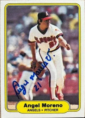 Angel Moreno Signed 1982 Fleer Baseball Card - California Angels