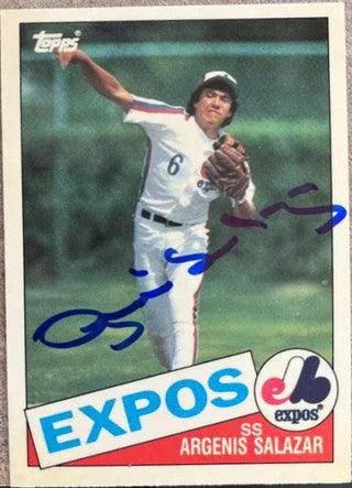 Angel Salazar Signed 1985 Topps Tiffany Baseball Card - Montreal Expos