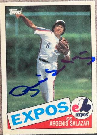 Angel Salazar Signed 1985 Topps Tiffany Baseball Card - Montreal Expos - PastPros