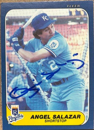 Angel Salazar Signed 1986 Fleer Update Baseball Card - Kansas City Royals - PastPros