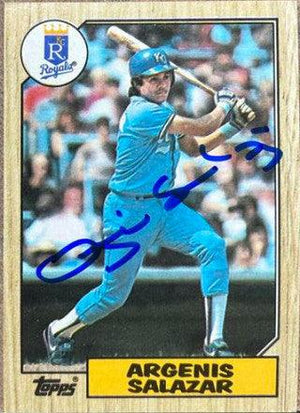 Angel Salazar Signed 1987 Topps Baseball Card - Kansas City Royals - PastPros