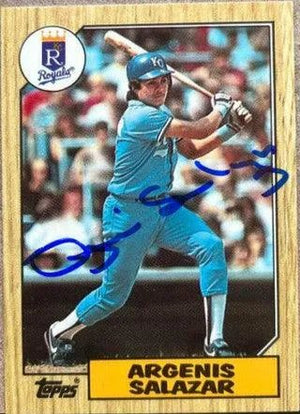 Angel Salazar Signed 1987 Topps Tiffany Baseball Card - Kansas City Royals