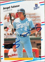 Angel Salazar Signed 1988 Fleer Baseball Card - Kansas City Royals - PastPros