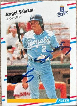 Angel Salazar Signed 1988 Fleer Baseball Card - Kansas City Royals - PastPros