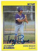Anthony Barron Signed 1990 Star Baseball Card - Vero Beach Dodgers - PastPros