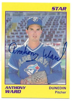 Anthony Ward Signed 1990 Star Baseball Card - Dunedin Blue Jays