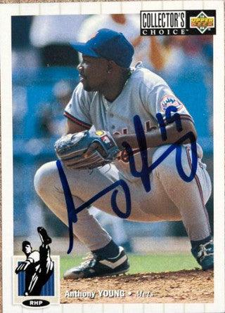 Anthony Young Signed 1994 Collector's Choice Baseball Card - New York Mets - PastPros