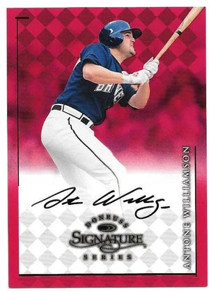 Antoine Williamson Signed 1998 Donruss Signature Series Baseball Card - Milwaukee Brewers - PastPros