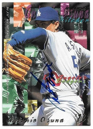 Antonio Osuna Signed 1995 Fleer Baseball Card - Los Angeles Dodgers