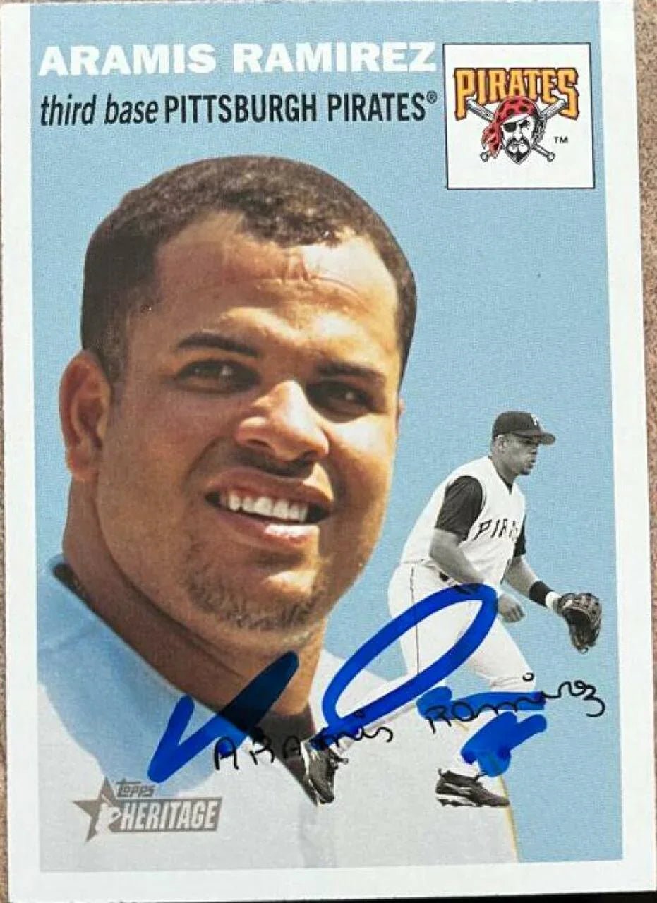 Aramis Ramirez Signed 2003 Topps Heritage Baseball Card - Pittsburgh Pirates