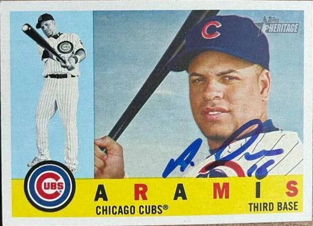 Aramis Ramirez Signed 2009 Topps Heritage Baseball Card - Chicago Cubs