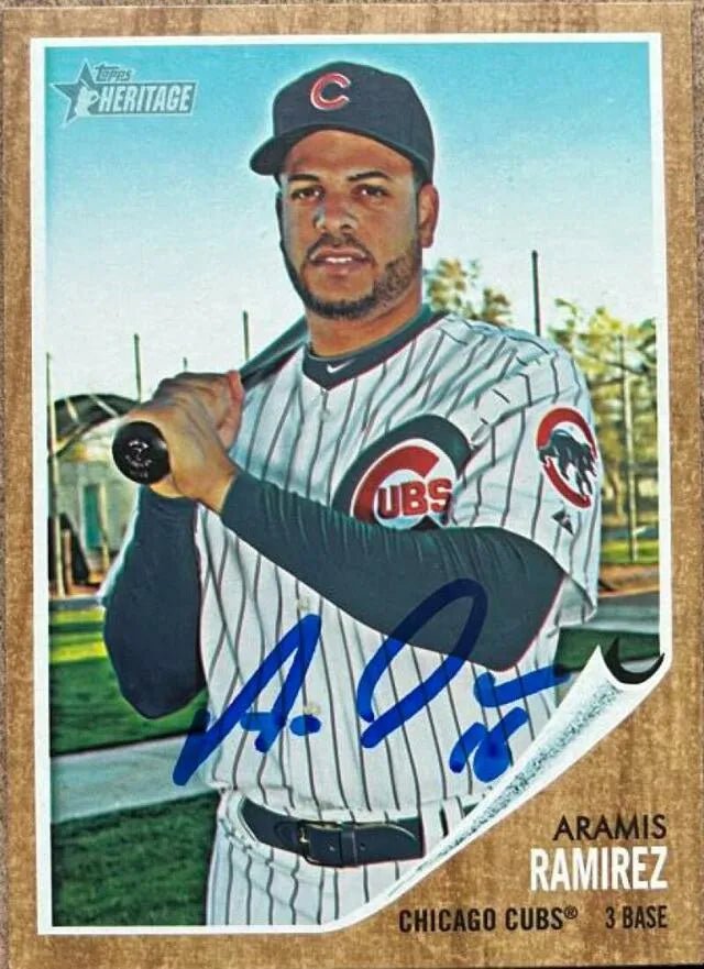 Aramis Ramirez Signed 2011 Topps Heritage Baseball Card - Chicago Cubs