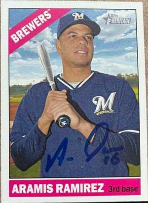 Aramis Ramirez Signed 2015 Topps Heritage Baseball Card - Milwaukee Brewers - PastPros