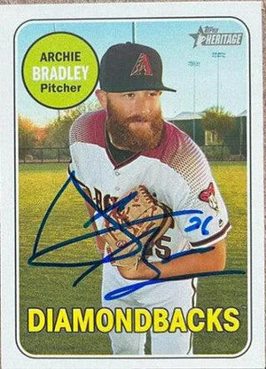Archie Bradley Signed 2018 Topps Heritage Baseball Card - Arizona Diamondbacks - PastPros