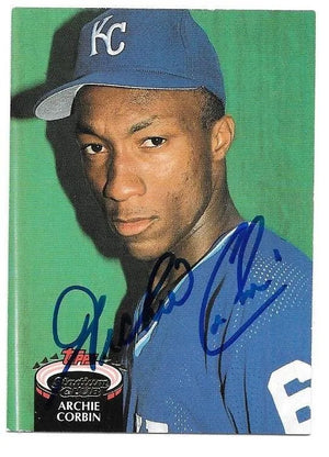 Archie Corbin Signed 1992 Topps Stadium Club Baseball Card - Kansas City Royals