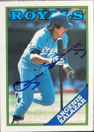 Argenis Salazar Signed 1988 Topps Tiffany Baseball Card - Kansas City Royals - PastPros