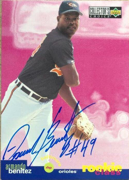 Armando Benitez Signed 1995 Collector's Choice Baseball Card - Baltimore Orioles - PastPros