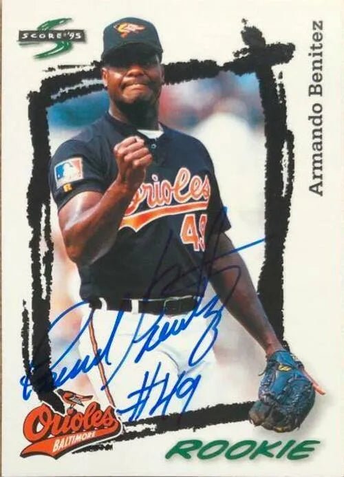 Armando Benitez Signed 1995 Score Baseball Card - Baltimore Orioles