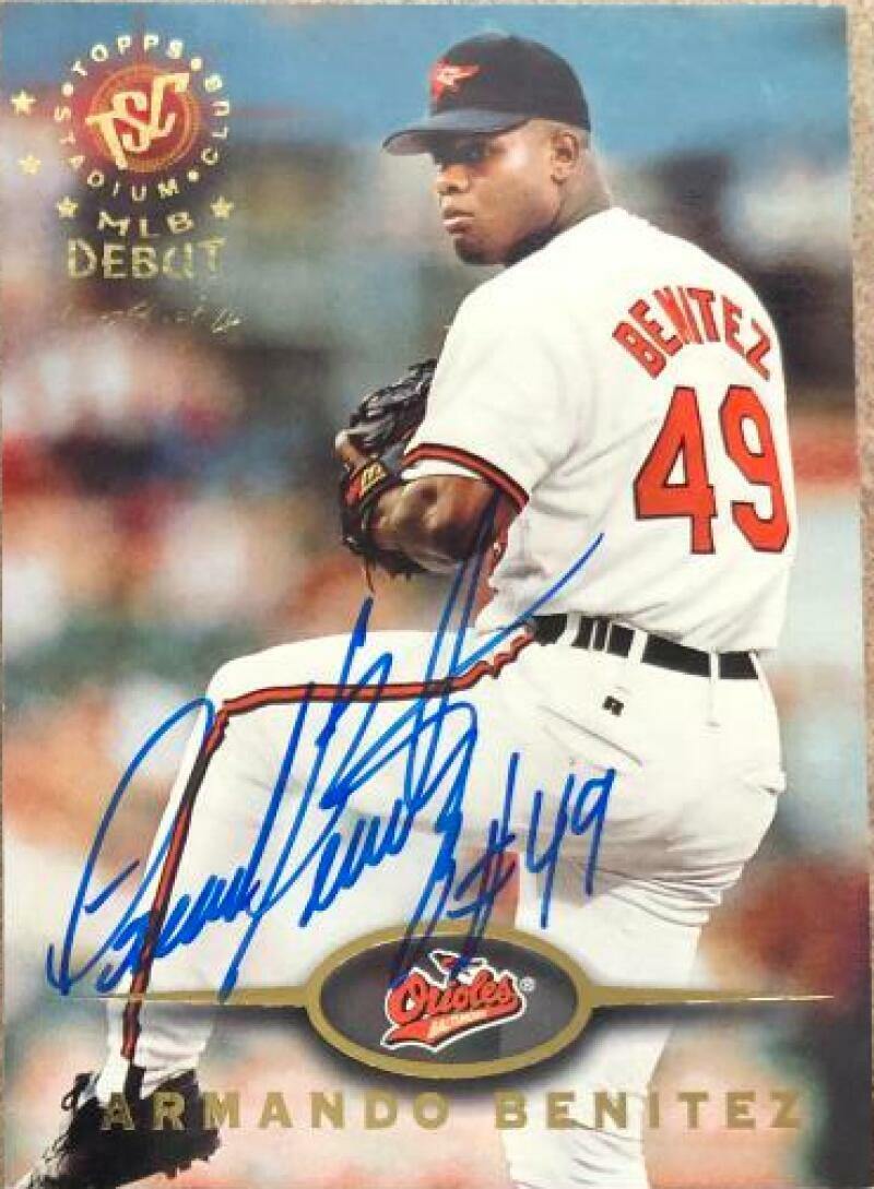 Armando Benitez Signed 1995 Stadium Club Baseball Card - Baltimore Orioles - PastPros