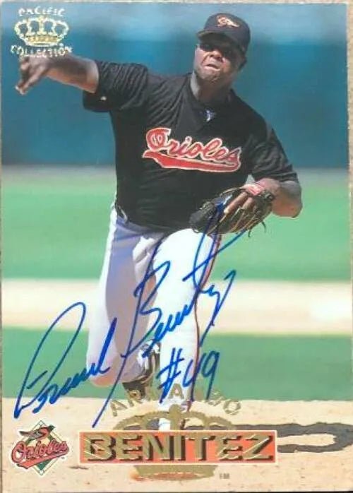 Armando Benitez Signed 1996 Pacific Crown Baseball Card - Baltimore Orioles