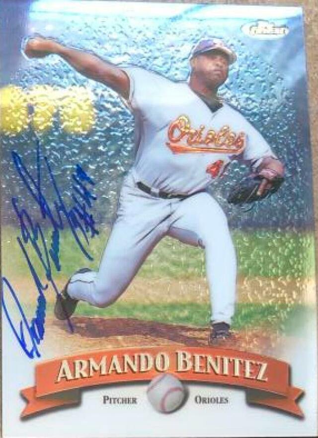 Armando Benitez Signed 1998 Topps Finest Baseball Card - Baltimore Orioles - PastPros