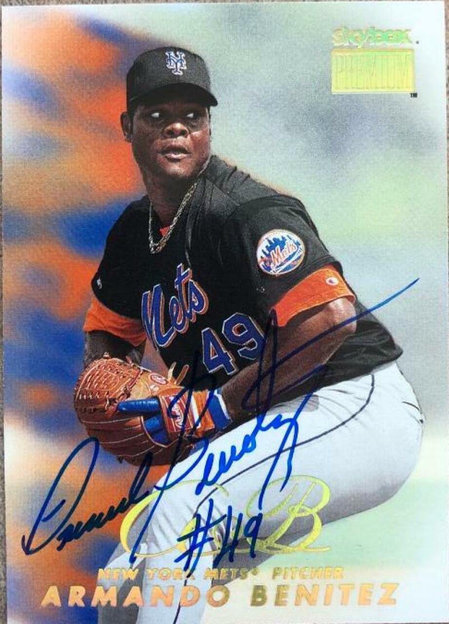 Armando Benitez Signed 1999 Skybox Premium Baseball Card - New York Mets - PastPros