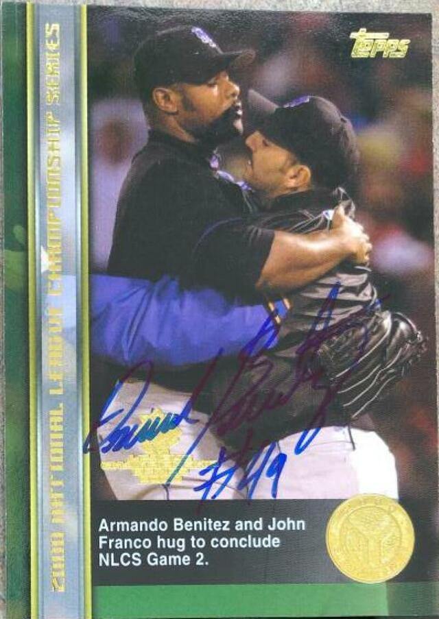 Armando Benitez Signed 2000 Topps Subway Series #61 Baseball Card - New York Mets - PastPros