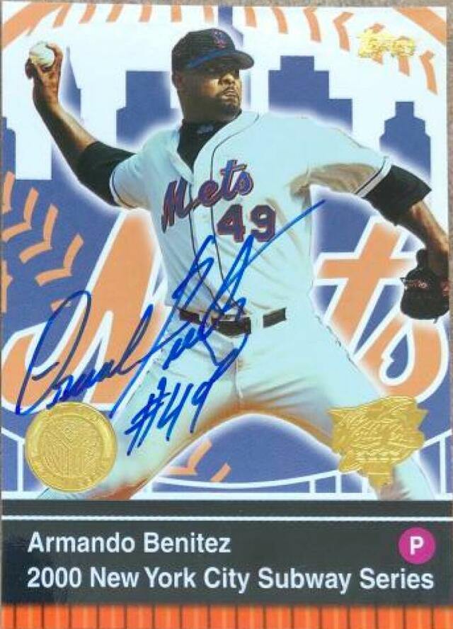 Armando Benitez Signed 2000 Topps Subway Series Baseball Card - New York Mets - PastPros