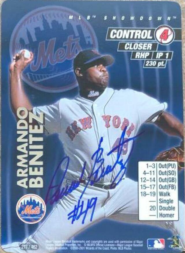 Armando Benitez Signed 2001 MLB Showdown Unlimited Baseball Card - New York Mets - PastPros