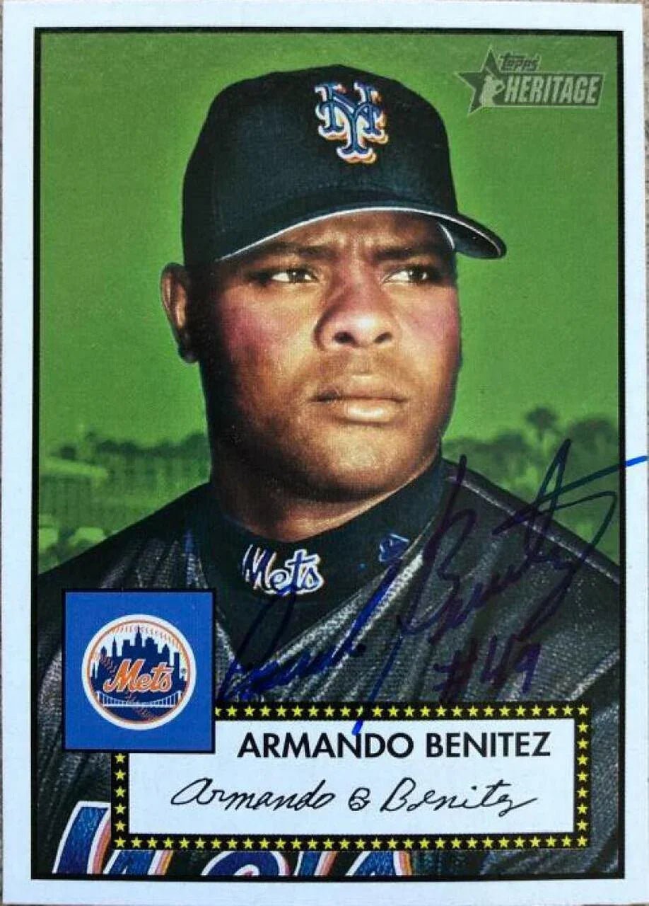Armando Benitez Signed 2001 Topps Heritage Baseball Card - New York Mets