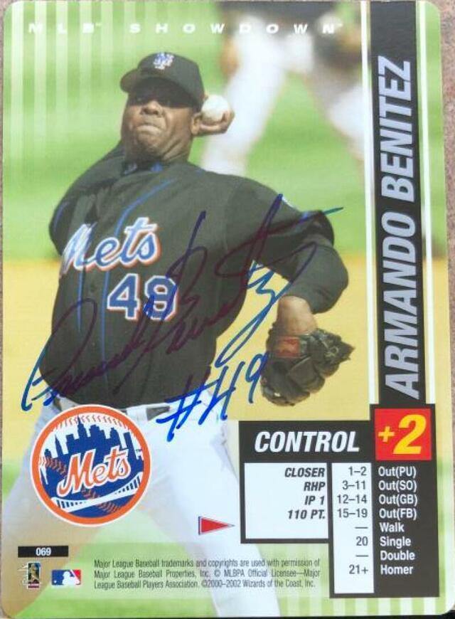 Armando Benitez Signed 2002 MLB Showdown Pennant Run Baseball Card - New York Mets - PastPros