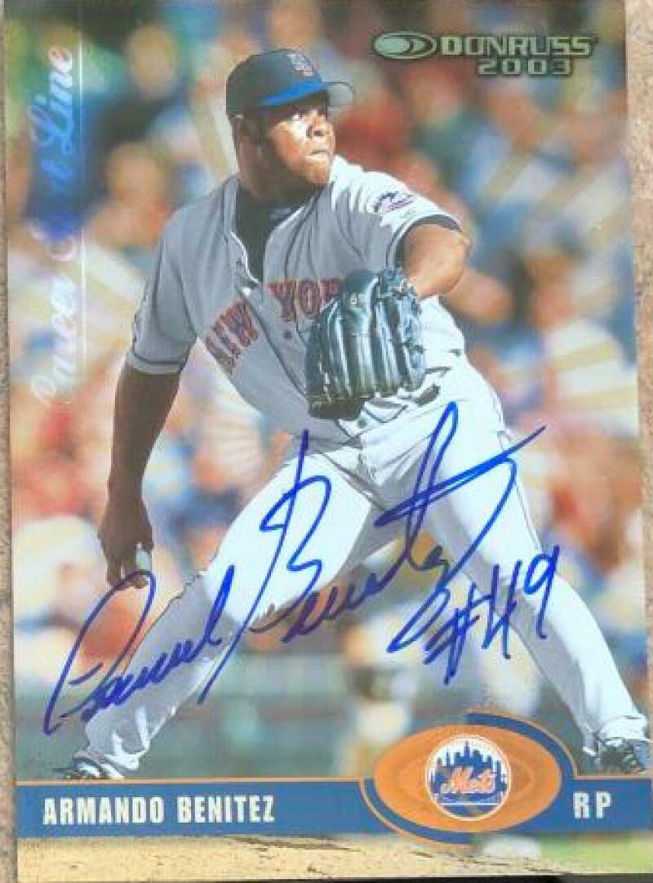 Armando Benitez Signed 2003 Donruss Stat Line Career Baseball Card - New York Mets - PastPros