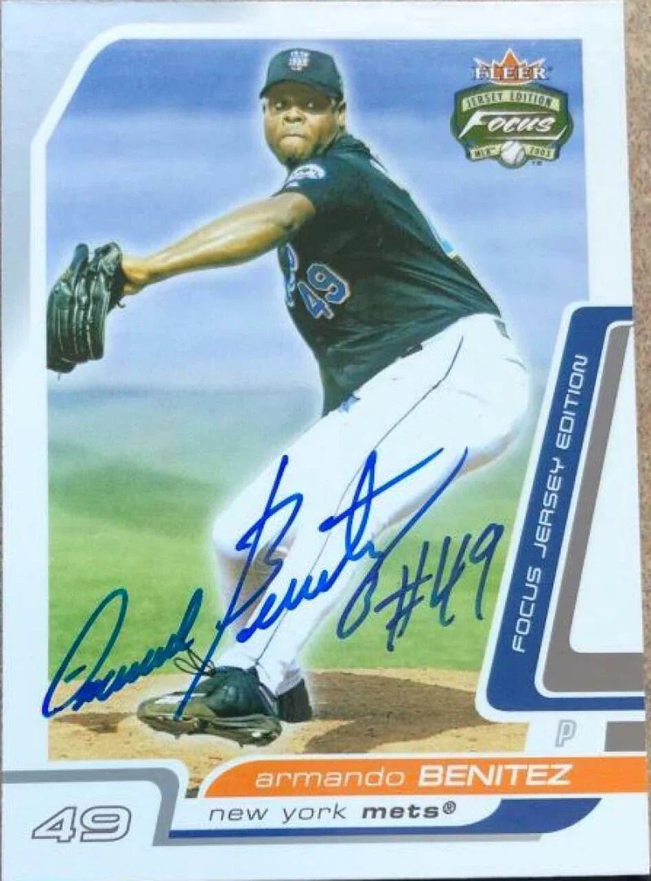 Armando Benitez Signed 2003 Fleer Focus Jersey Edition Baseball Card - New York Mets