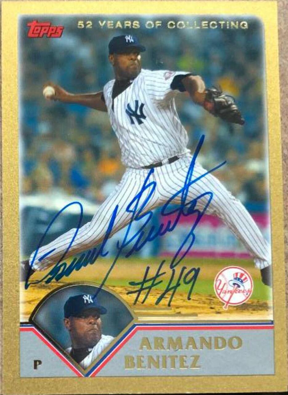 Armando Benitez Signed 2003 Topps Gold Baseball Card - New York Yankees - PastPros