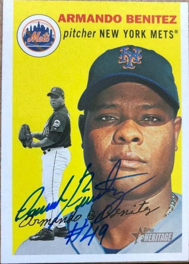 Armando Benitez Signed 2003 Topps Heritage Baseball Card - New York Mets