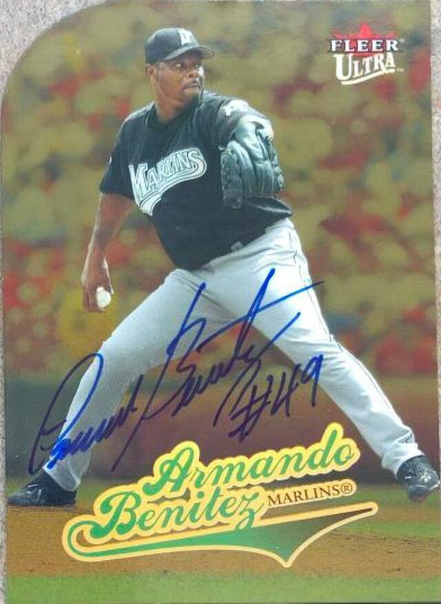 Armando Benitez Signed 2004 Fleer Ultra Gold Medallion Baseball Card - Florida Marlins - PastPros