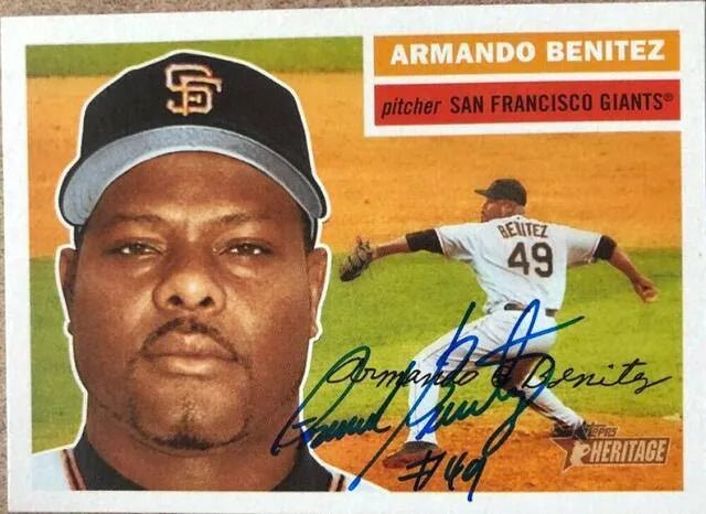 Armando Benitez Signed 2005 Topps Heritage Baseball Card - San Francisco Giants