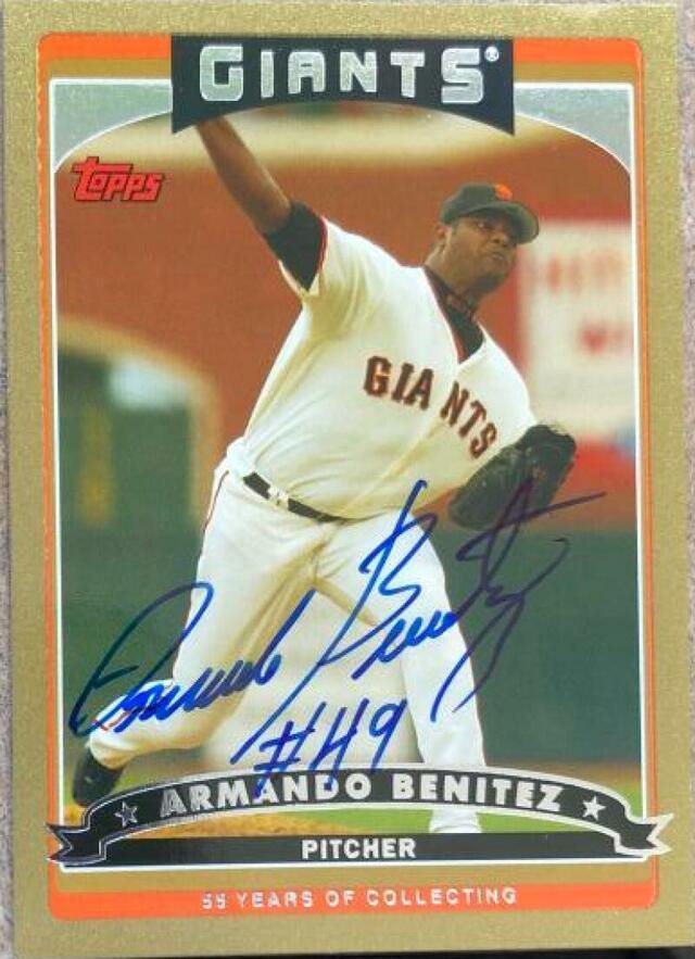 Armando Benitez Signed 2006 Topps Gold Baseball Card - San Francisco Giants - PastPros