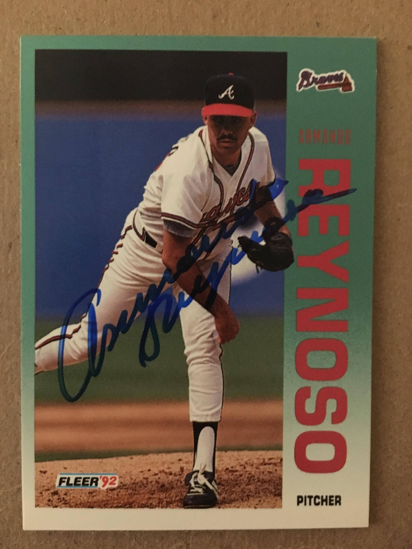 Armando Reynoso Signed 1992 Fleer Baseball Card - Atlanta Braves - PastPros