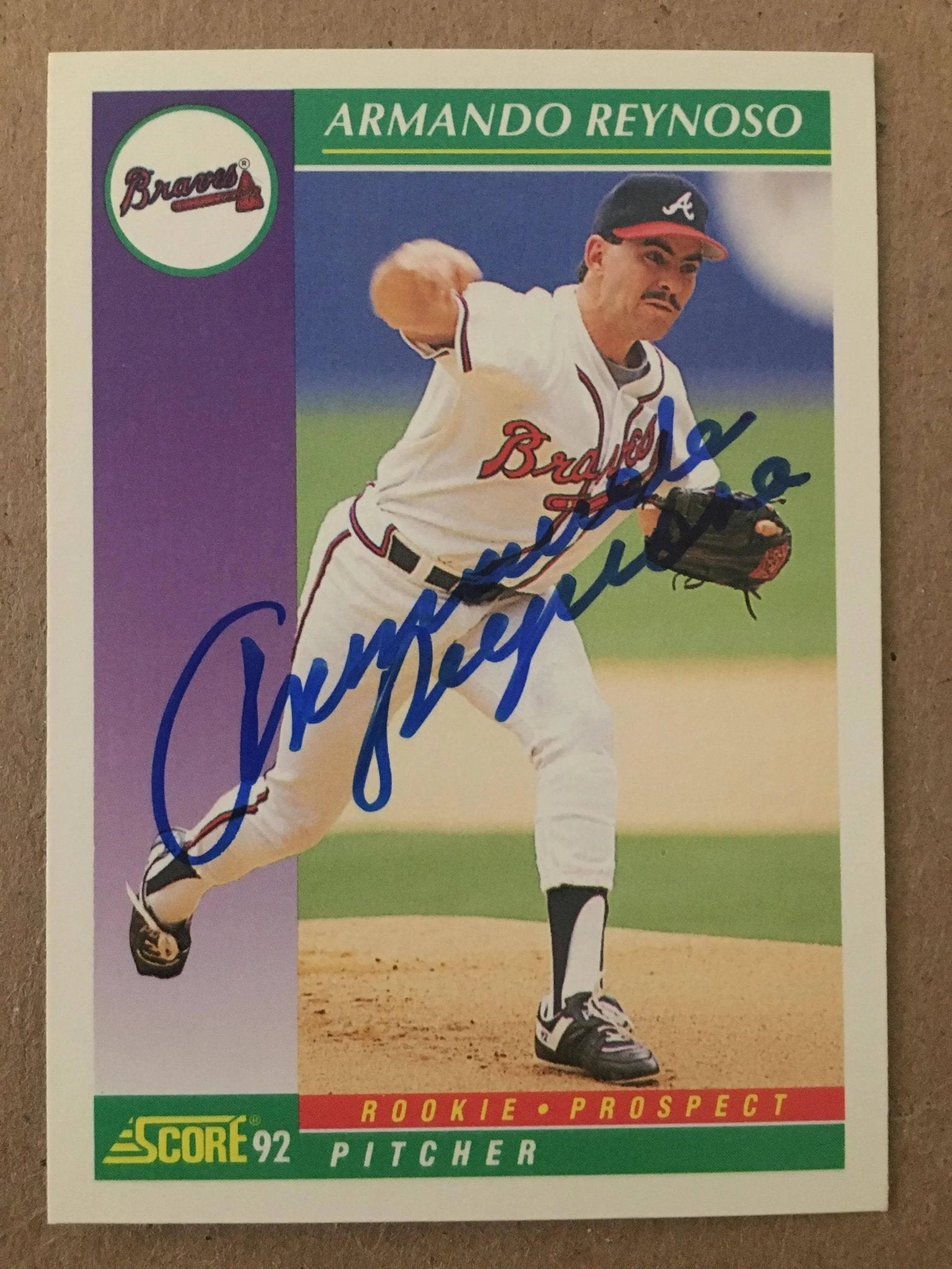 Armando Reynoso Signed 1992 Score Baseball Card - Atlanta Braves
